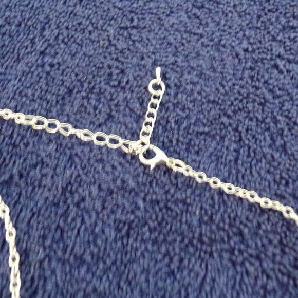 Sterling Silver Pearl Faux Diamonds Pendant Pierced Earrings Bracelet Set - Picture 6 of 6